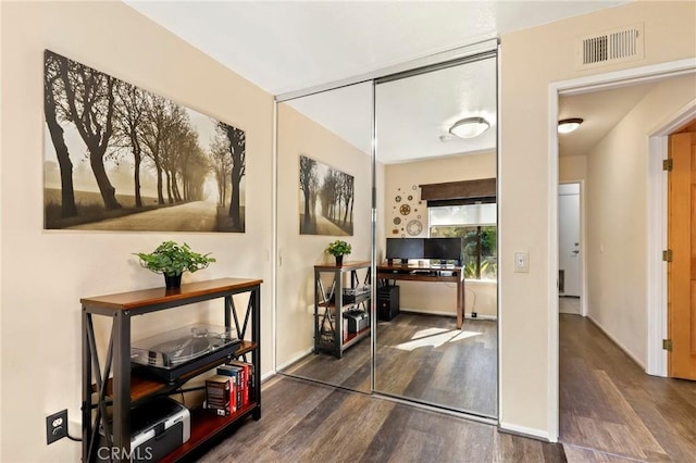 interior space featuring dark hardwood / wood-style flooring