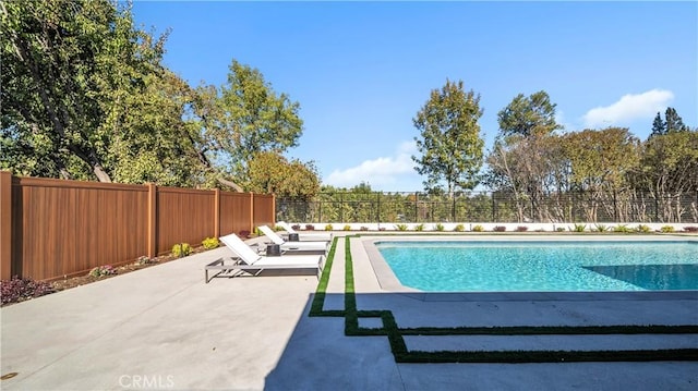 view of pool featuring a patio area