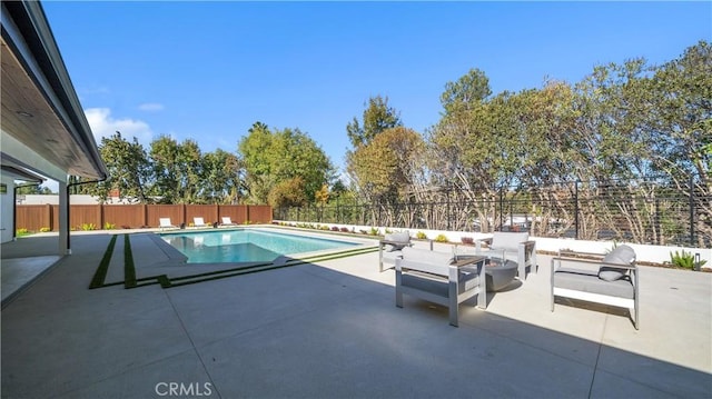 view of swimming pool with a patio area and outdoor lounge area