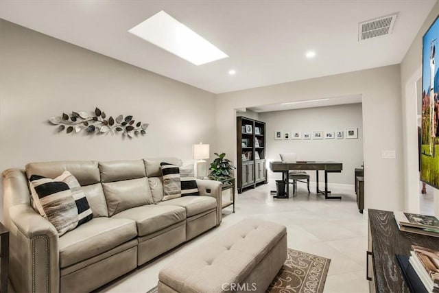 view of tiled living room