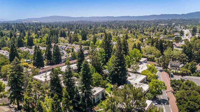 bird's eye view with a mountain view