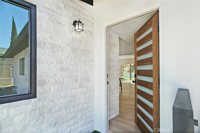 bathroom featuring hardwood / wood-style floors