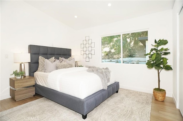 bedroom featuring light wood-type flooring