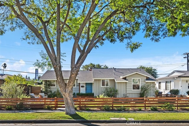 view of single story home