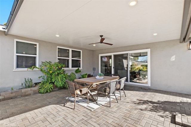 view of patio / terrace with ceiling fan