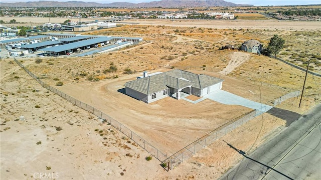 aerial view with a mountain view