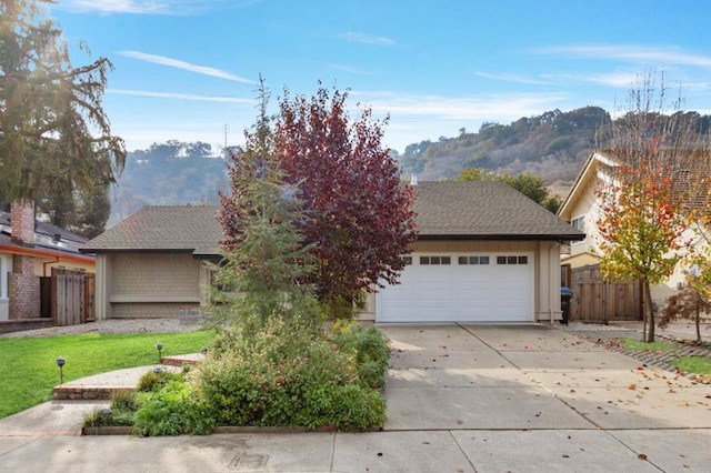 view of front of house featuring a mountain view