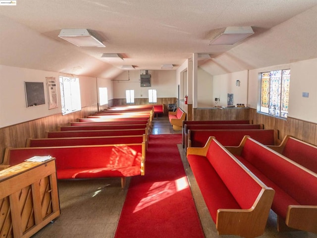 misc room featuring vaulted ceiling