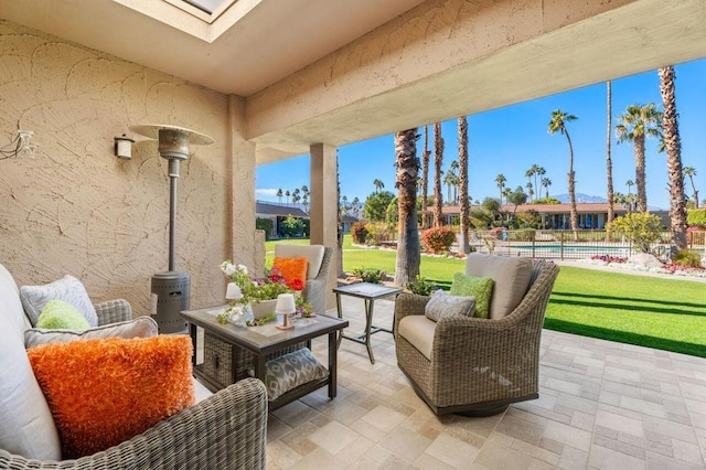 view of patio featuring outdoor lounge area