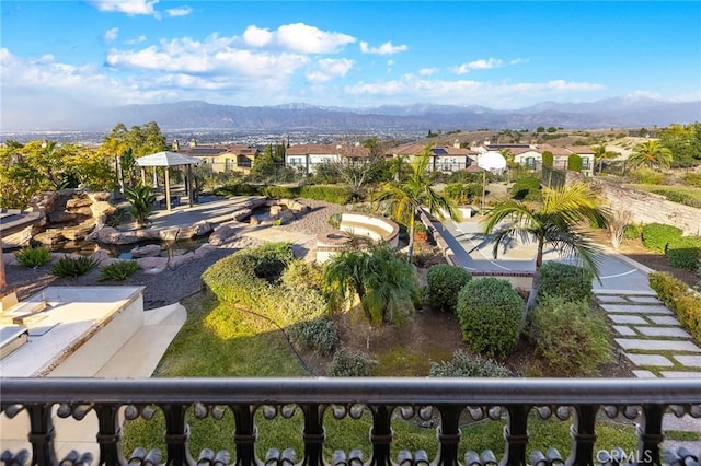 view of community featuring a mountain view