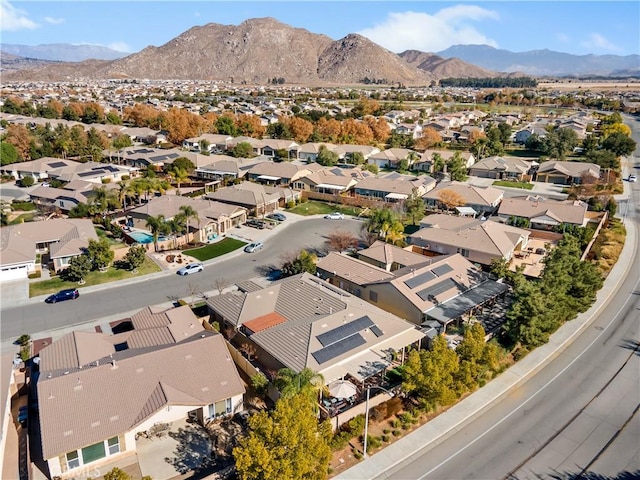 drone / aerial view with a mountain view