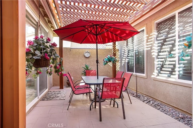 view of patio with a pergola