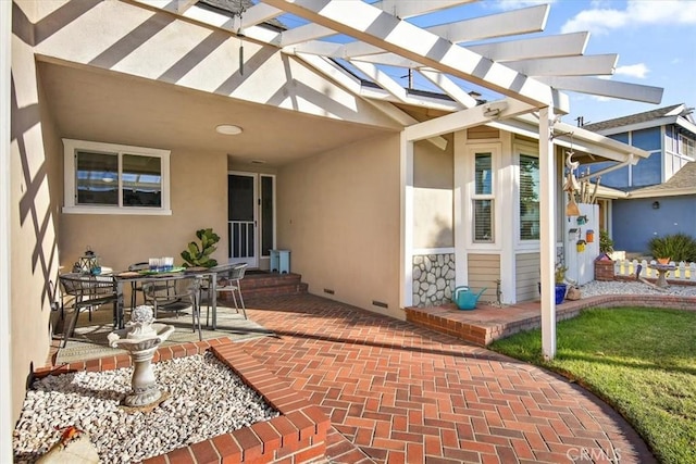 view of patio with a pergola