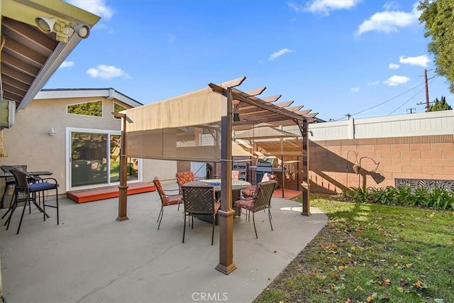 view of patio / terrace with a pergola