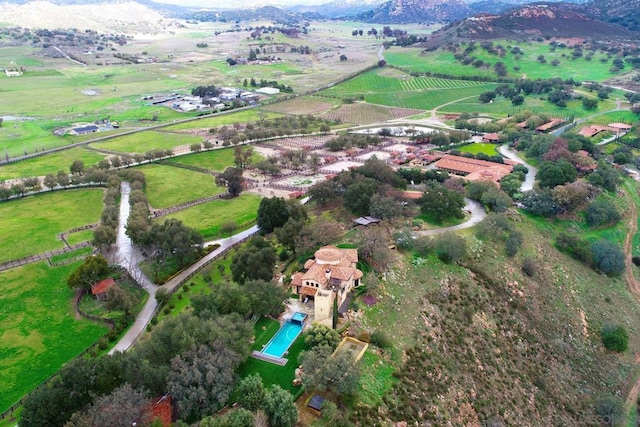 aerial view with a rural view