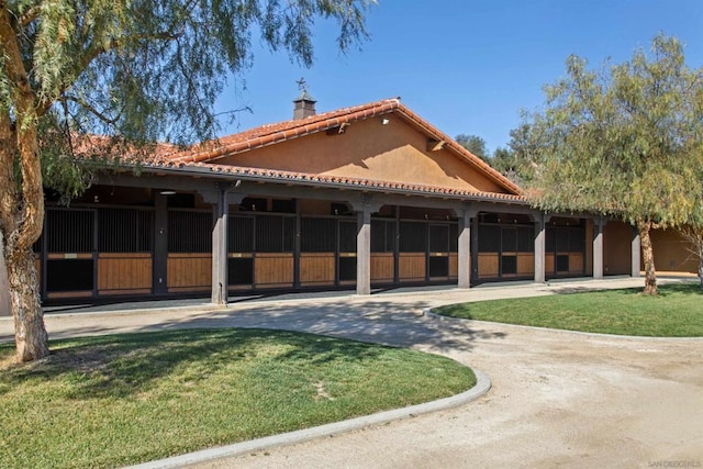 view of horse barn