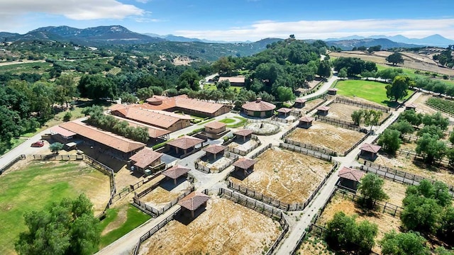 bird's eye view with a mountain view