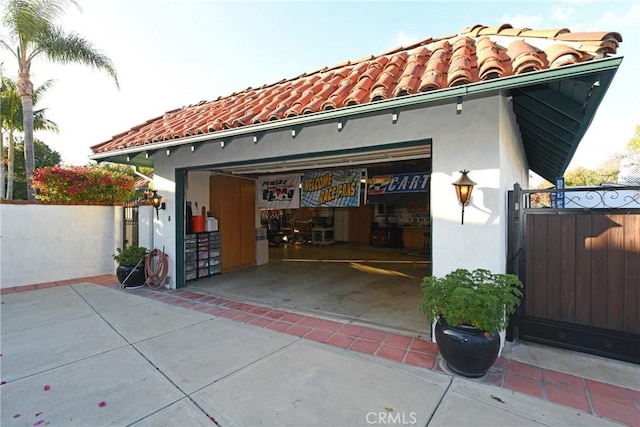 view of garage