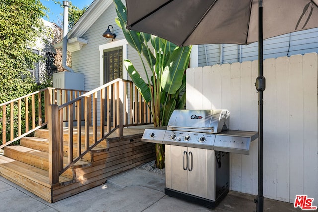 view of patio with grilling area