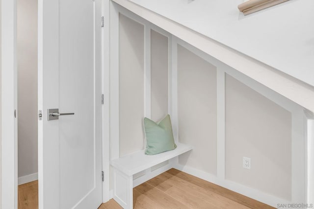 mudroom with light wood-type flooring