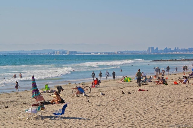 property view of water with a beach view