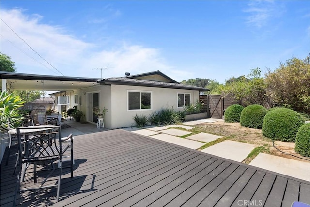 deck featuring a patio