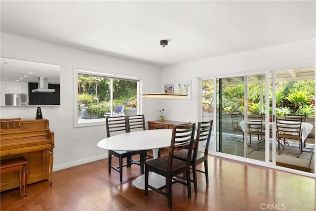 dining room with wood-type flooring