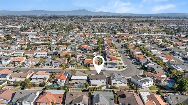 bird's eye view with a mountain view