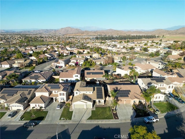 aerial view with a mountain view