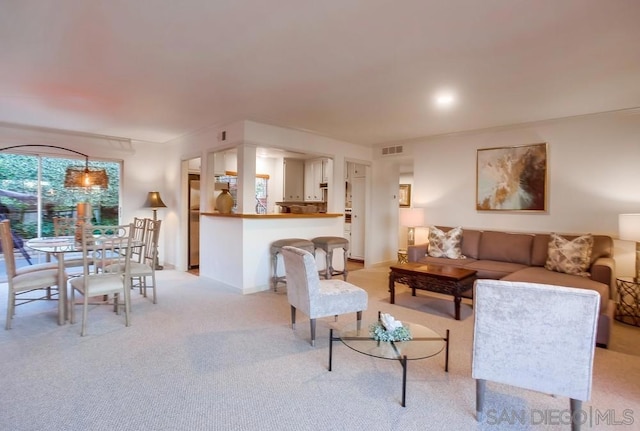 view of carpeted living room