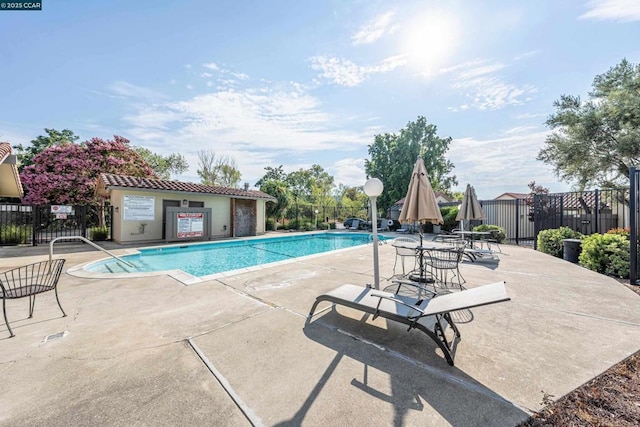 view of pool with a patio area