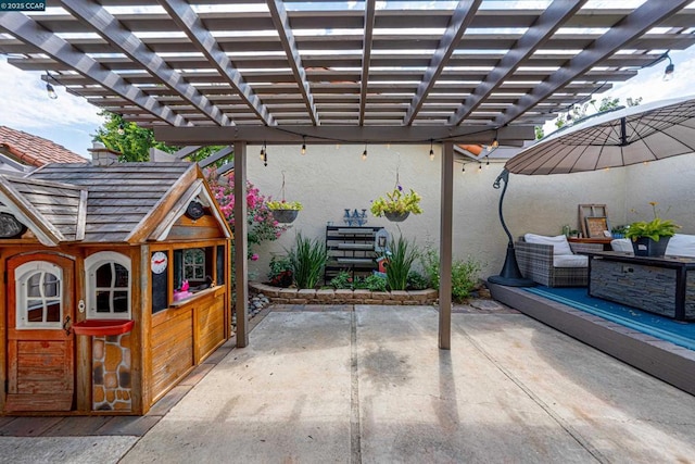 view of patio / terrace with a pergola