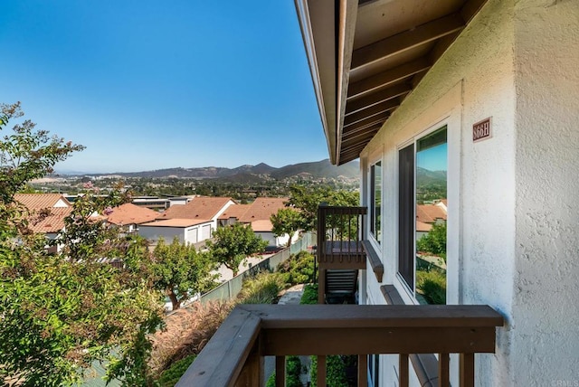 balcony with a mountain view