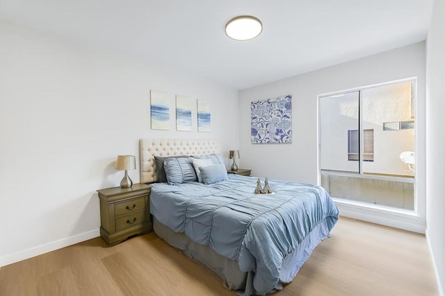 bedroom featuring light hardwood / wood-style flooring