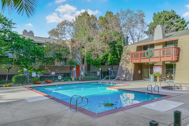 view of pool with a patio