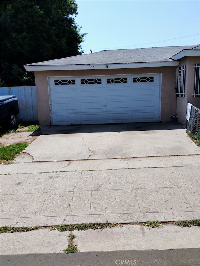 view of garage