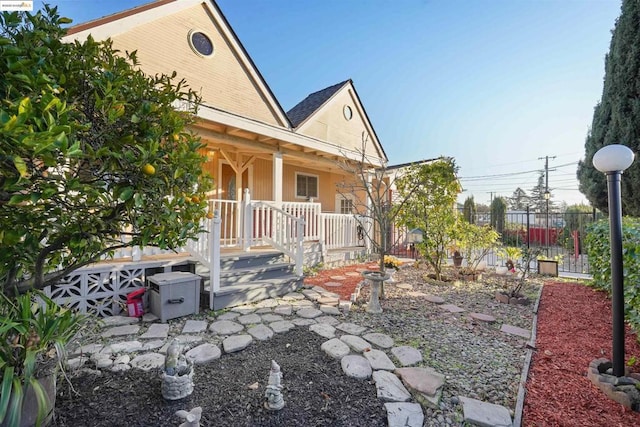 exterior space with covered porch