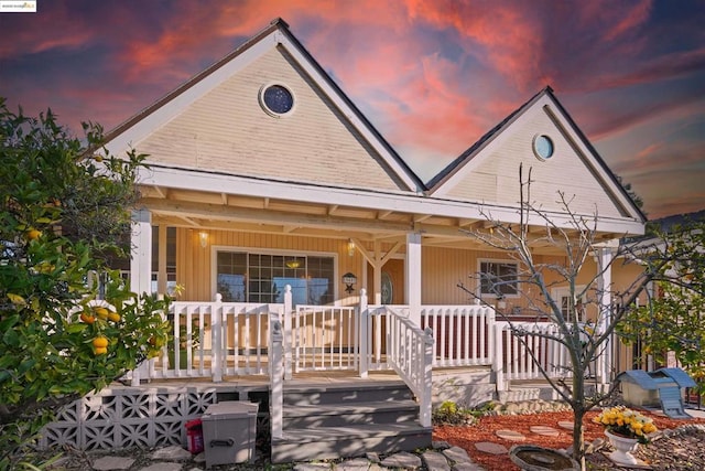 view of front of property with covered porch