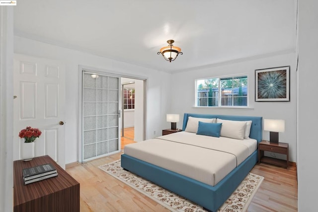 bedroom featuring wood-type flooring