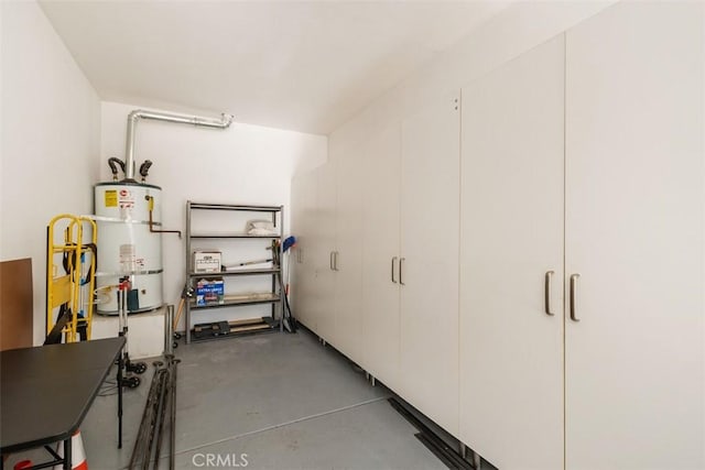 basement with water heater