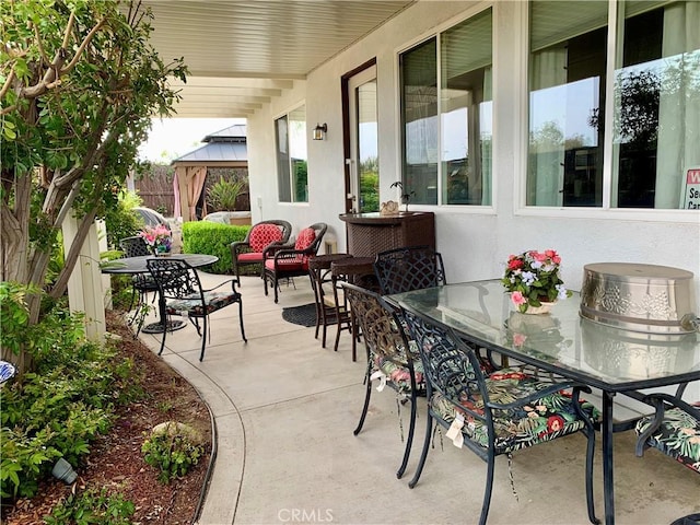 view of patio / terrace featuring a gazebo