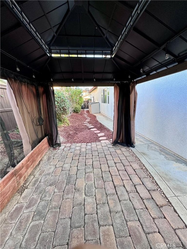 view of patio with a gazebo