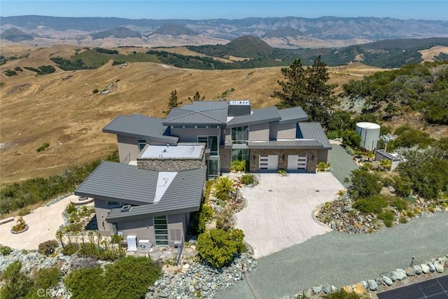 drone / aerial view with a mountain view