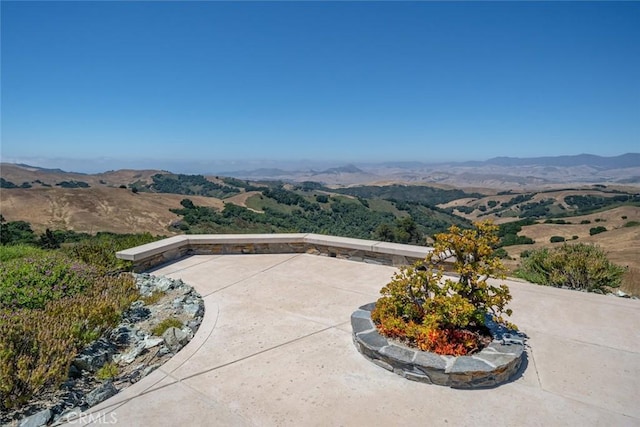 exterior space with a mountain view