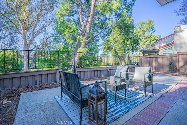 view of patio / terrace featuring an outdoor hangout area