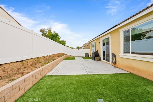 view of yard with a patio area and cooling unit