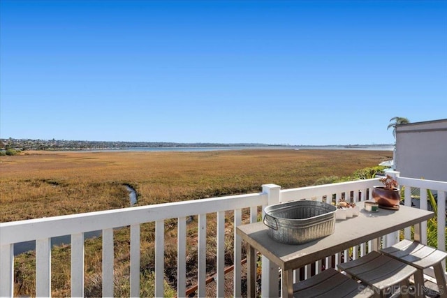 deck featuring a rural view