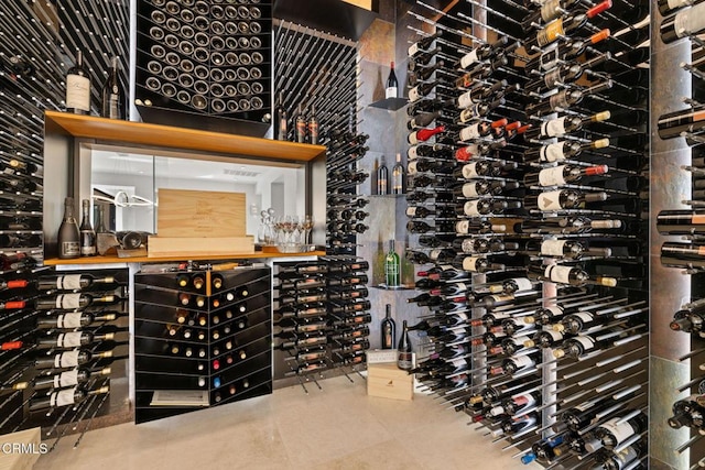 wine cellar featuring tile patterned flooring