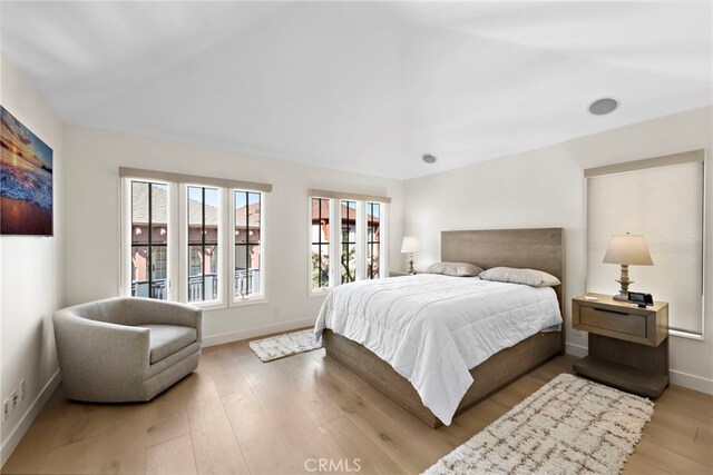 bedroom featuring light hardwood / wood-style flooring