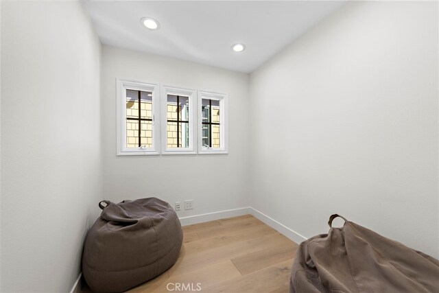 living area featuring light wood-type flooring